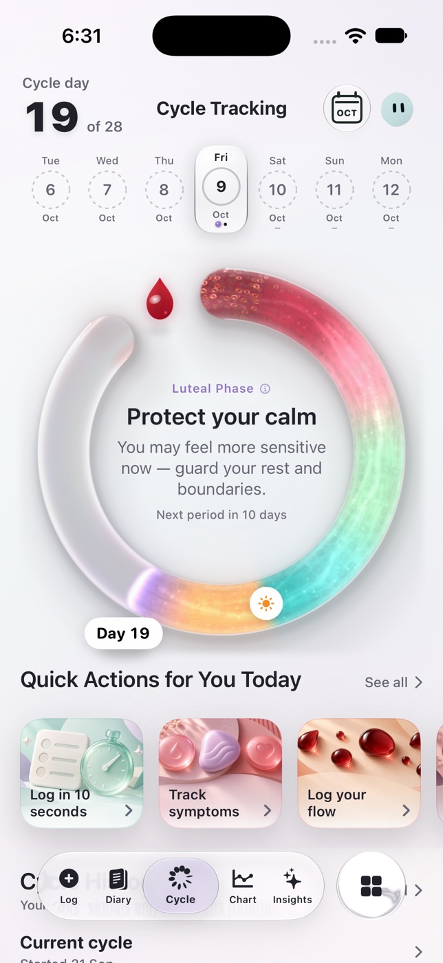 Blume cycle tracking preview